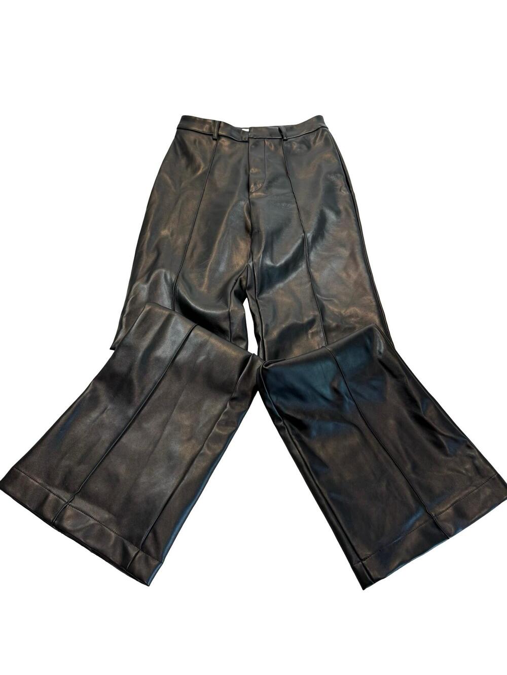 BOA Black Faux Leather Dress Pants Size S